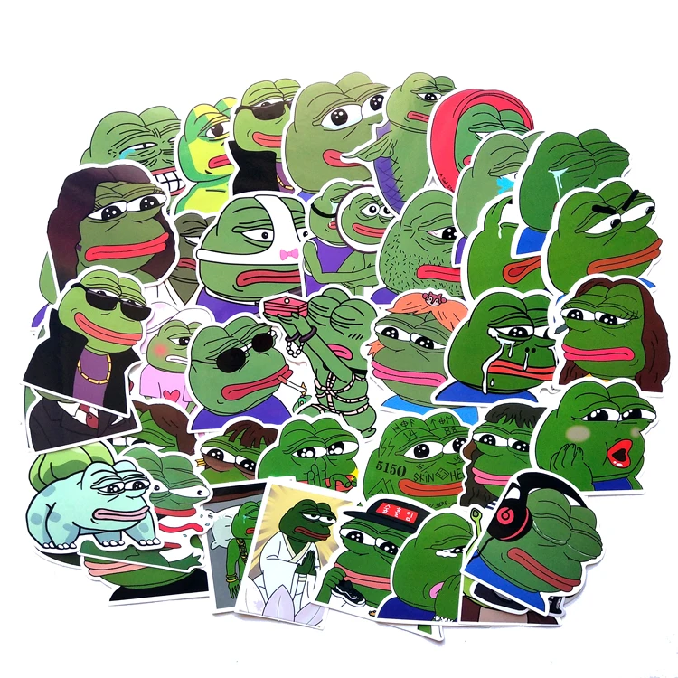 

42 PCS/BAG frog cartoon vinyl waterproof stickers, Cmyk