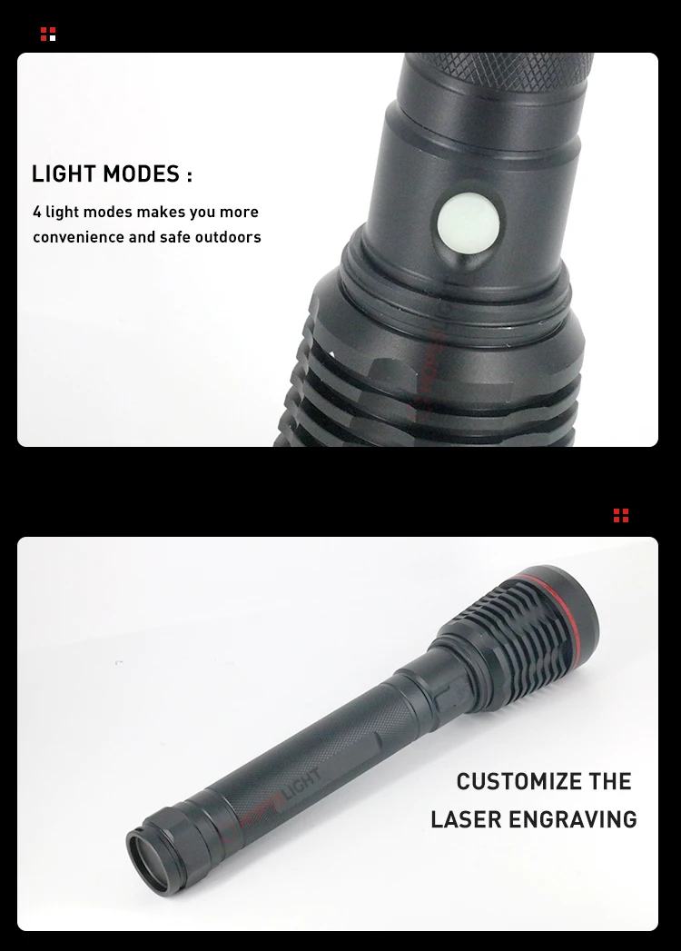 Tactical Military Police Led Flashlight Security Guard Heavy Duty