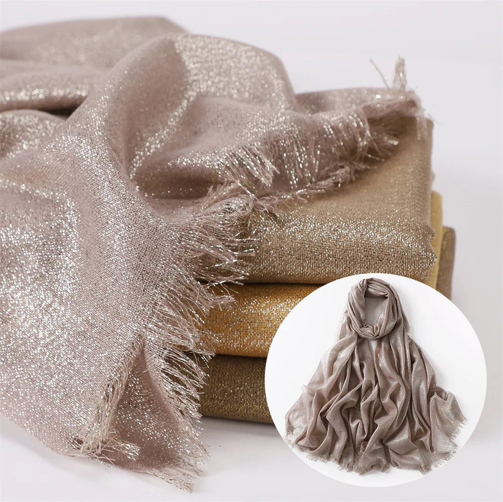 

Yiwu Jingtai Fashion Shimmer Glitter Shawls Muslim Hijab Scarf For Women Wholesale Cotton Scarves Big Size 80*200 CM Headscarf