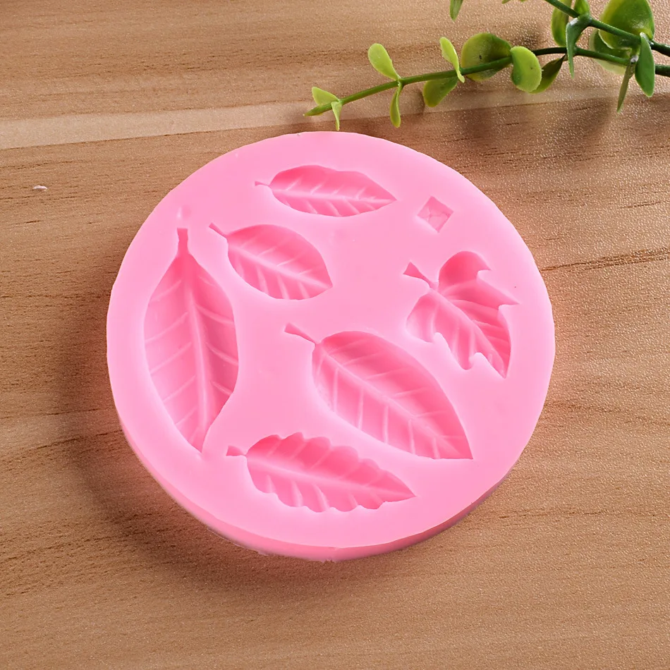 

Multi-style maple leaf fondant silicone mold three-dimensional chocolate cake mold baking tools, As picture