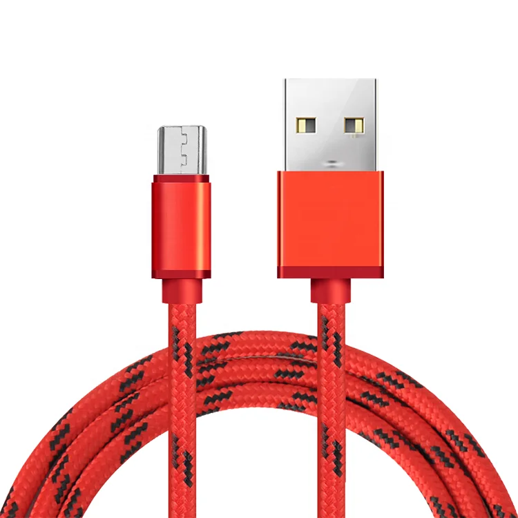 

Nylon Cloth Pattern Android Charging USB Cable For Iphone, White