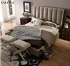 Vintage American Style Bedroom Furniture Modern Fabric Sleeper Soft Embedded Bed
