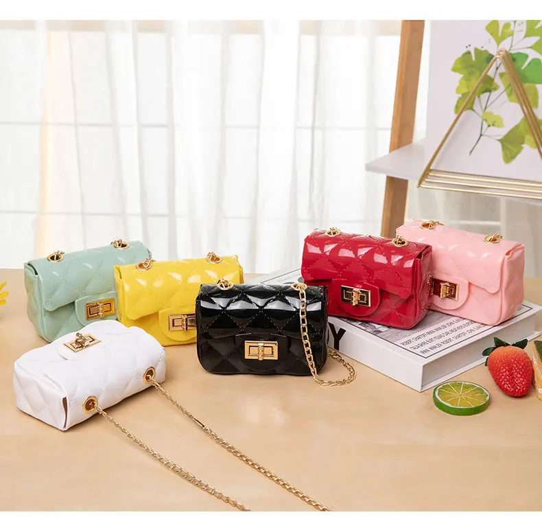 

mini purses and handbags 2022 pvc silicone woman jelly handbags Chain Messenger kids candy Jelly handbags