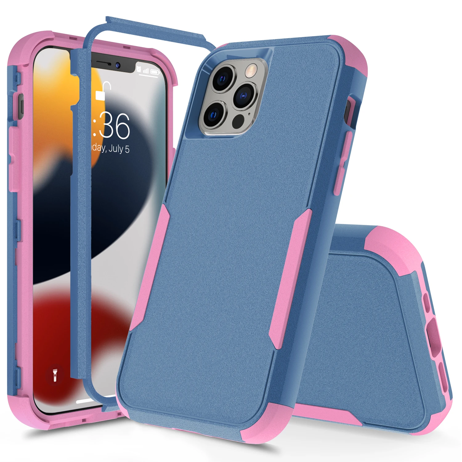 

Amazon Commute Phone Case for iPhone 12 3 in 1 TPU PC Double Layer Bumper Cover for iPhone 11 13 Pro Max