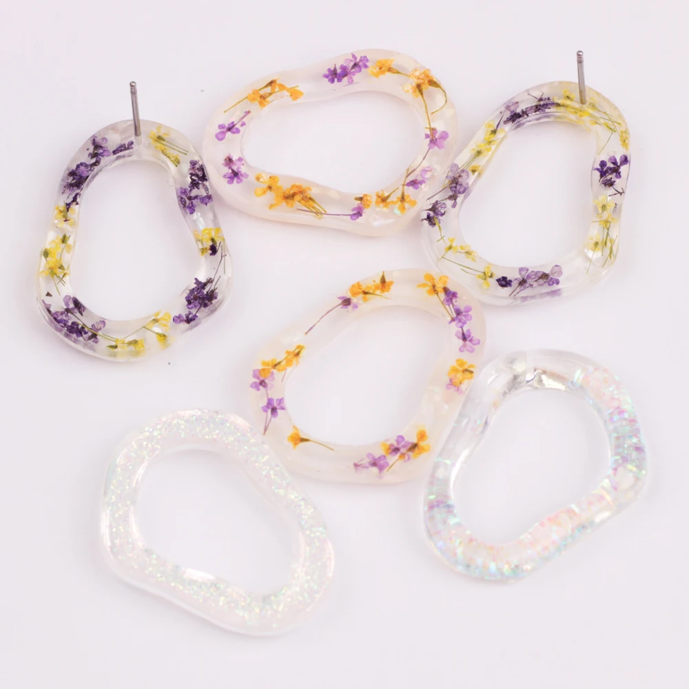 

2020 popular Irregular clear resin Earrings Filled Hoops Simple hoop earrings for women, Purple/orange/clear