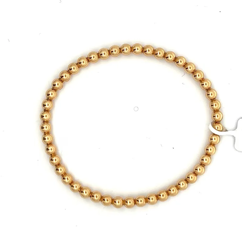 

Fine Jewelry 18K Gold Bead Bracelets Women 4mm Gold Beads Real Gold Jewelry