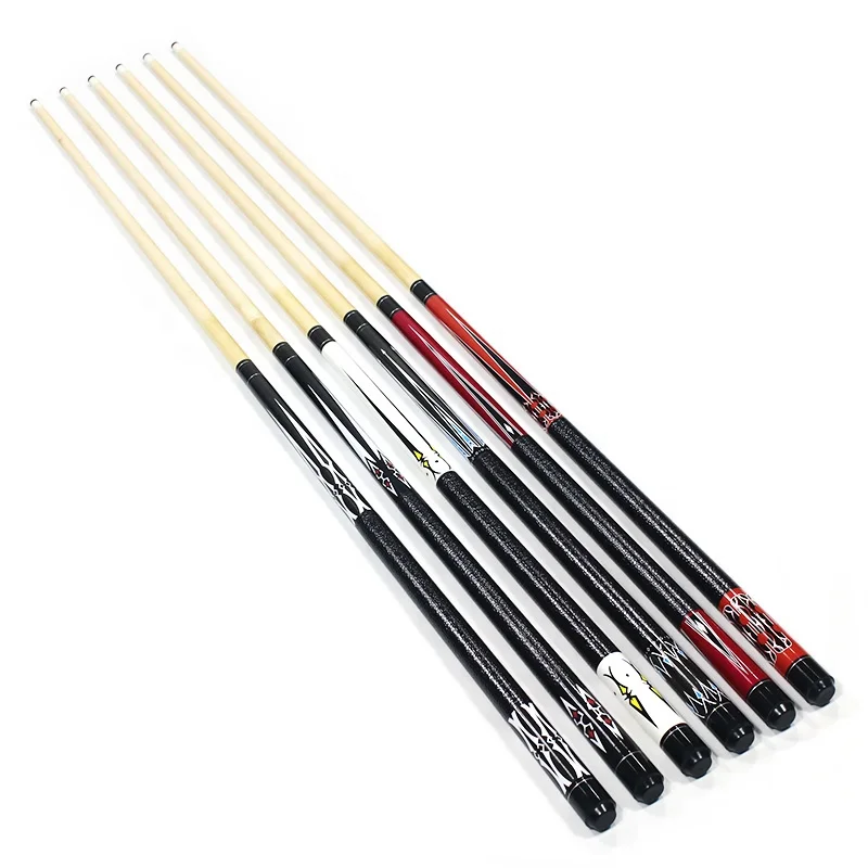 Hot Selling Multi Colors Leather Painting Grip Maple Wood 57" 13mm Tip 1/2 Billiard Pool Cue for Sale