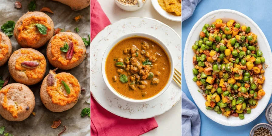 Mixed Indian Vegetable Dishes on Platter