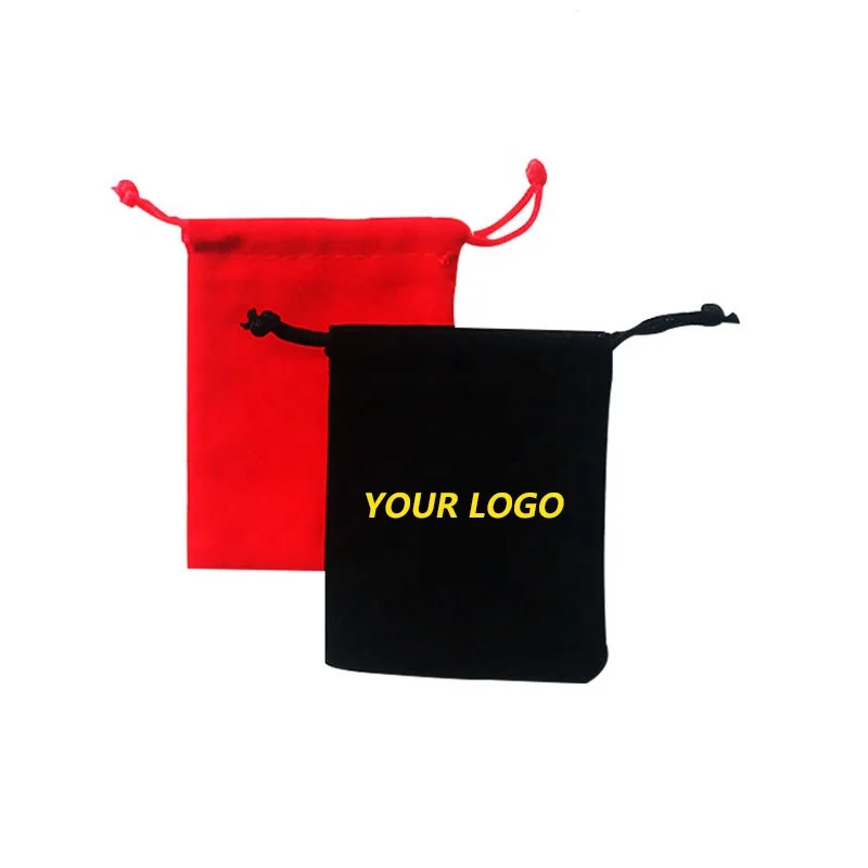 

Luxury Silky 7*9cm Jewelry Black Velvet Pouch Terciopelo Bolsos de Joyas for Necklace Earrings Custom Logo Jewelry Bag, Black / white/ pink /purple / red