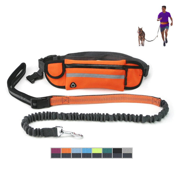 

Amazon Hot Selling Adjustable Reflective Bungee Rope Hands Free Running Waist Belt Pet Dog Outdoor Lead Leash