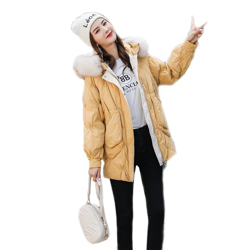 

Real Chaqueta De Invierno Mujer Women Duck Down Jacket Hood Winter Coat With Hood