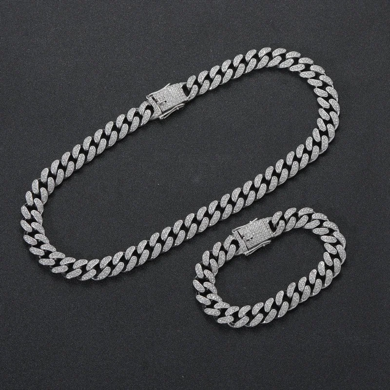 Hot Sale 13mm In Stock Hip Hop Chain For Men Iced Out Bling Cuban Link Chain Necklace