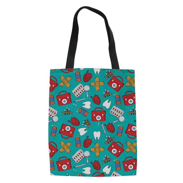 

Nurse Wholesale Polynesian Traditional Tribal Print Canvas Tote Bag For Girls Natural Cotton Canvas Shopping Bag Eco Tote, Customized color