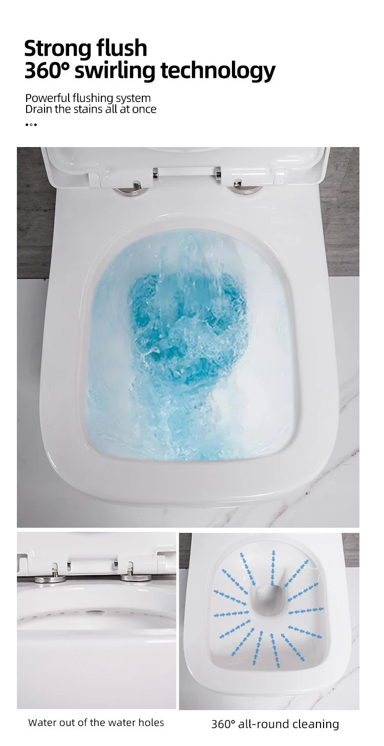 High quality Wall mounted toilet square bowl ceramic sanitary rimless for European market_03
