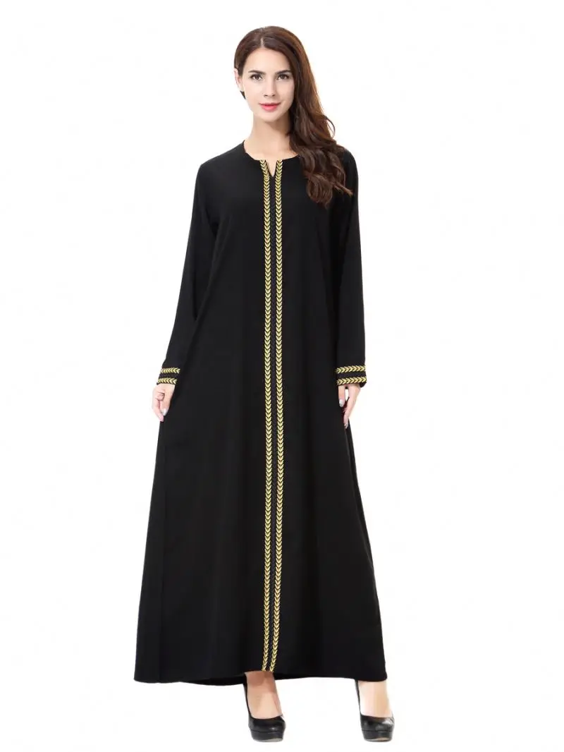 

2021 Islamic Muslim Women embroidered abaya Modern Dubai Islamic abayas