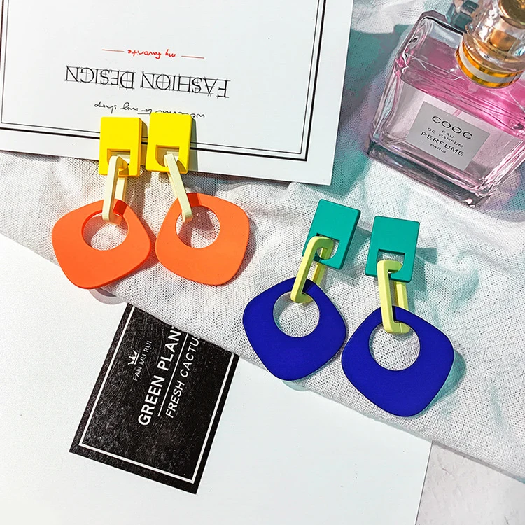 

New Style Latest Girl lady Star Green jewelry Transparent Women Acrylic Dangle Drop Earring
