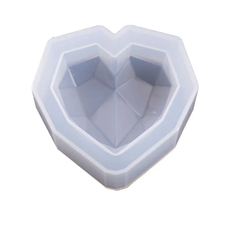 

Aamzon hot selling epoxy heart shape mold silicon soap molding geometric 3d silicone heart resin molds