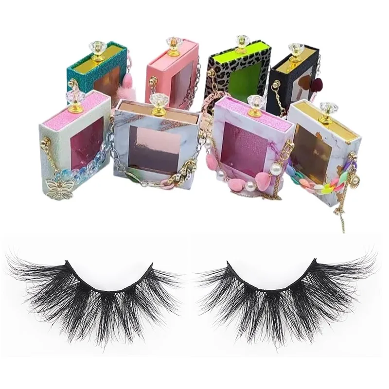 

Factory Wholesale 25mm High Quality Lashes Vendor Customized Boxes 3d Real Mink Eyelashes