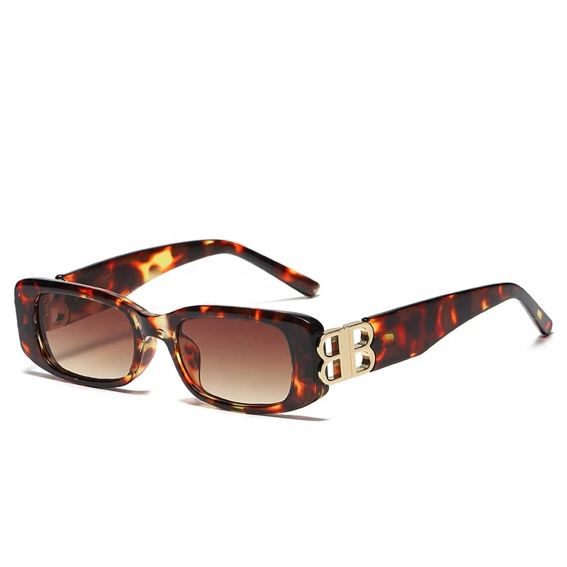 

Outdoor square customized logo sun glasses Female Retro Shades Mirror UV400 Small Rectangle Vintage Leopard Color Eyeglasses, Picture shown