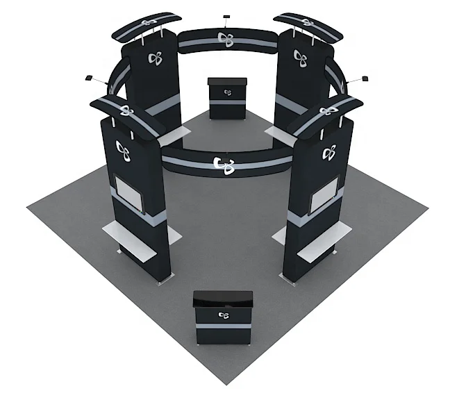 

New design quality modular aluminum frame advertising trades fair expo display custom tradeshow exhibition 20x20 trade booth