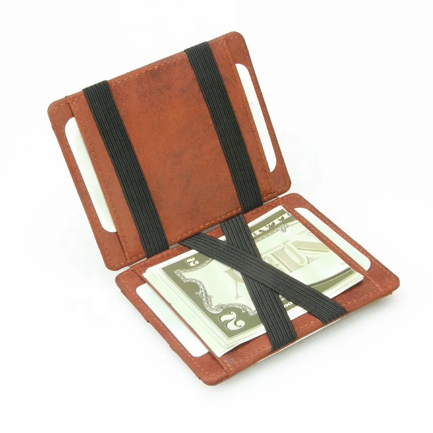 

Promotion Wholesale Magic Leather Wallet Crazy Horse Leather Coin Pocket Wallet for Men, Can be customised