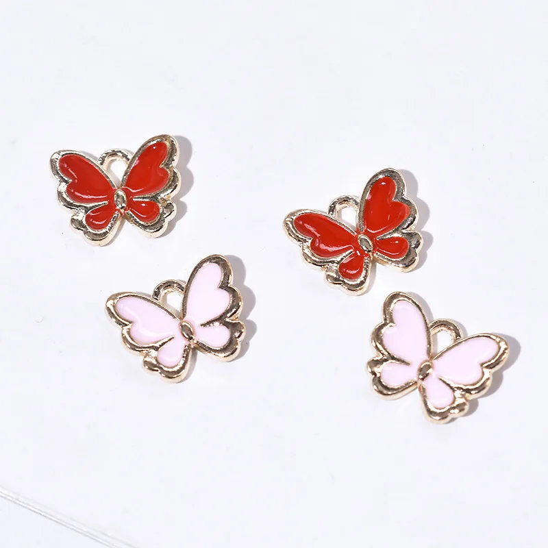 

New enamel butterfly alloy drop oil charms pendant DIY bracelet jewelry making accessories 13*11mm, Picture