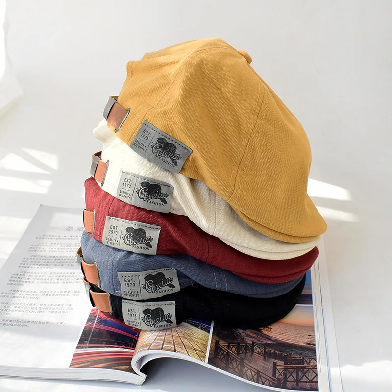 

Spring Summer Vintage Labeling Beret Visor Hat Newsboy Caps for Men Women Sun Caps Adjustable Casquette