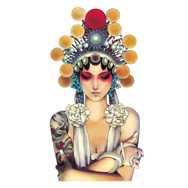

TH271-540 High Quality Easy Washable Temporary Party Painting Art Tattoo Sticker men & women personality half arm tattoo stick, Colorful