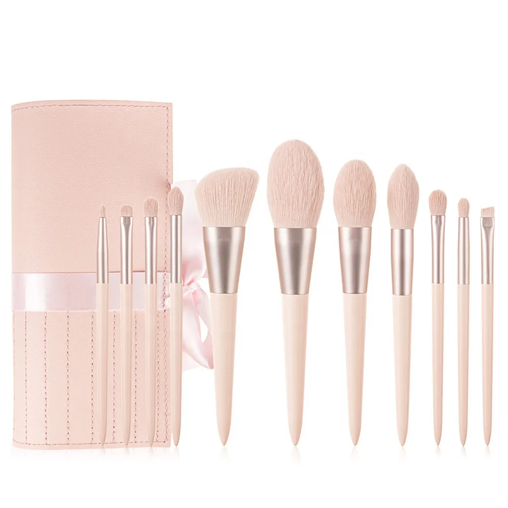 

2021 Hot Sale Makeup Brushes Private Label Normal Size 11 Piece Blush Powder Foundation Makeup Brush Set