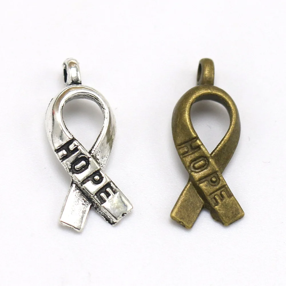 

Has special meaning Make people hopeful Ribbon Cancer Sign Pendant Charm DIY Jewelry Making Accessory, Picture