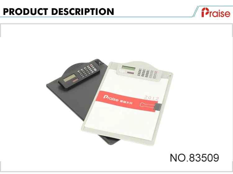 Customized Plastic A4/a5 Size Calculator Digital Hardboard Clipboard