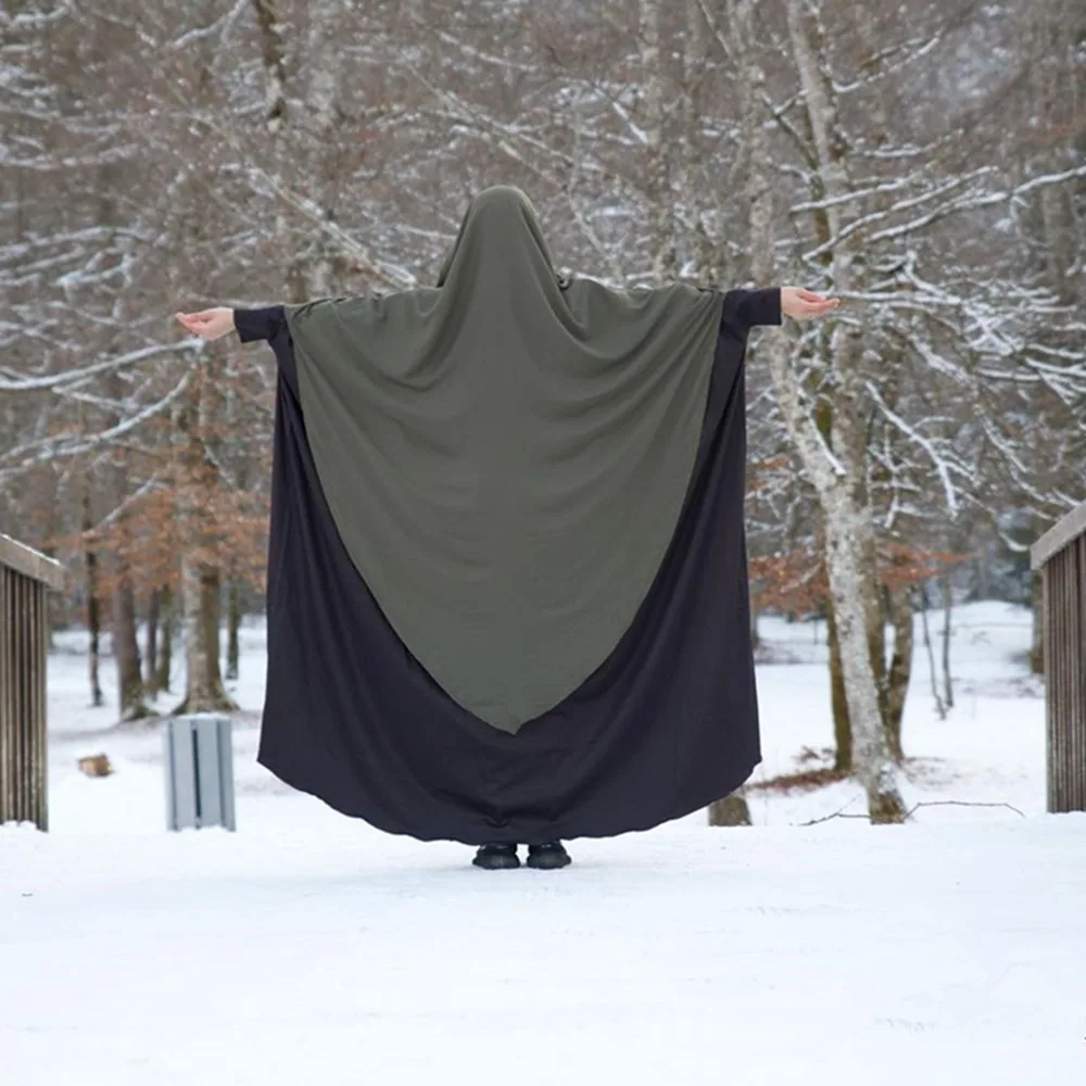 

2021 New Long Sleeve Solid Color Summer Hijab For Muslim Women