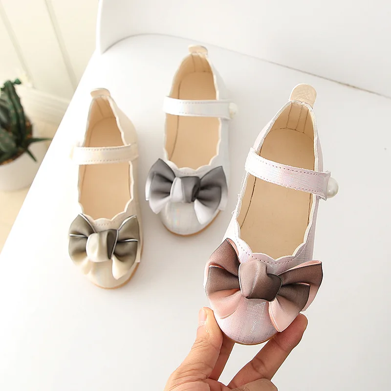 

Baby Kids Fashion Princess Shoes Summer Autumn Children's Lovely Bow PU Leather Red Child Dance Shoes Girls Dress Shoes B1, As photo