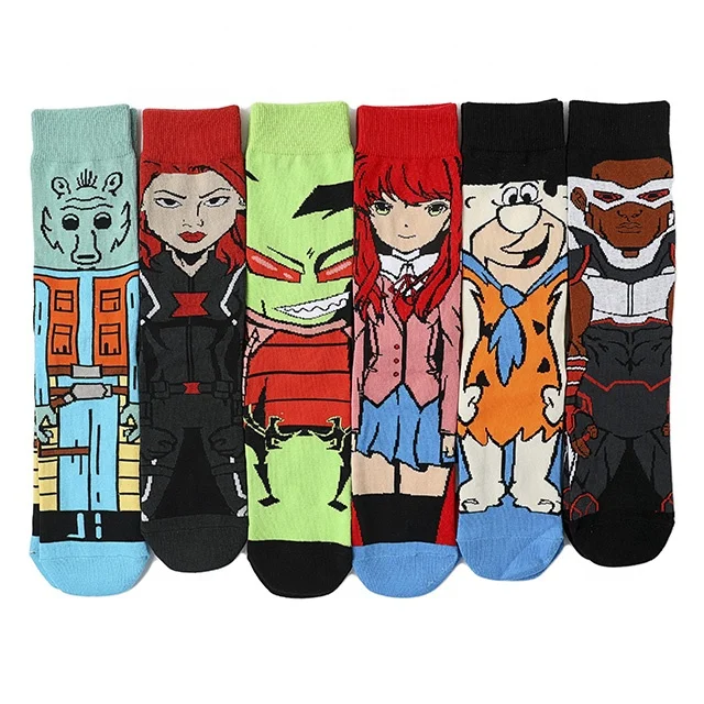 

Stock Design Cotton Print Film Character OEM Fashion Cool Socks Custom Made Sports Unisex Socks