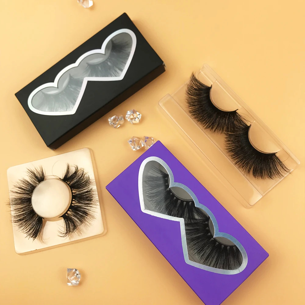 

2021 Factory custom eyelash 25mm mink eyelashes 3d faux mink eyelashes supplier with custom box lash, Natural black