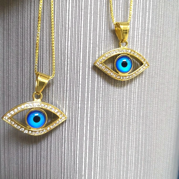 

Jialin stainless steel 18 Gold Plated eye pendant necklace