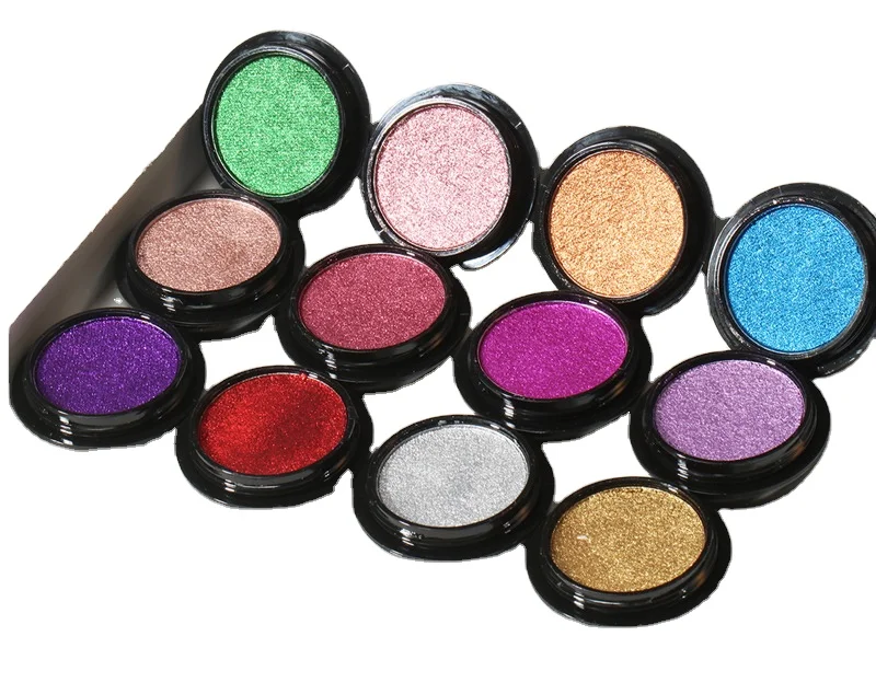 

6 colors solid nail mirror powder glitter customised logo makeup eye shadow private label pie shape Titanium powder