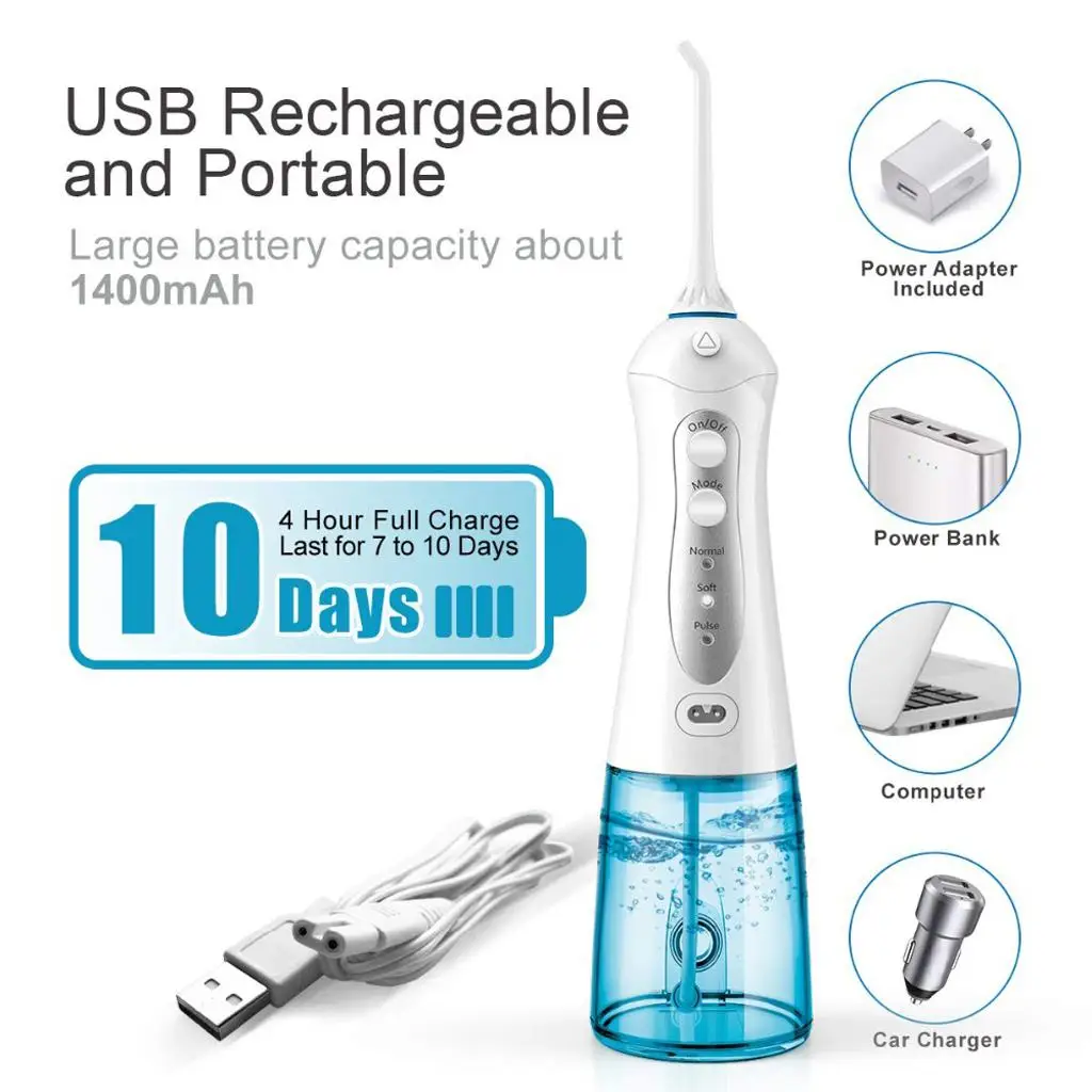 Portable Dental Water Jet Rechargeable Oral Irrigator Water Flosser