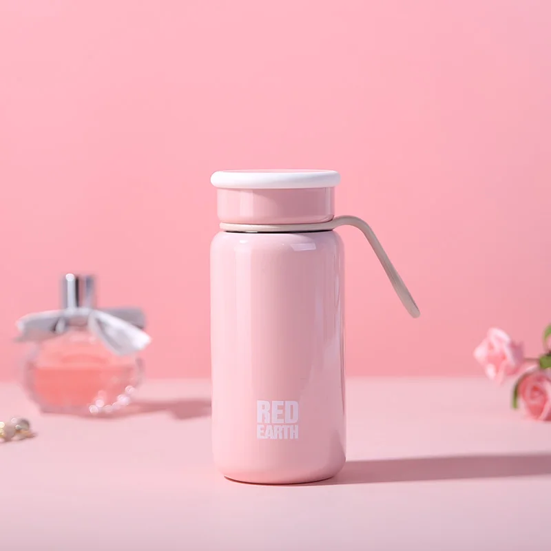 

GiNT 220ML Factory Direct Vacuum Cup Double Wall Stainless Steel Insulated Water Bottle with Rubber Handle, Customized colors acceptable