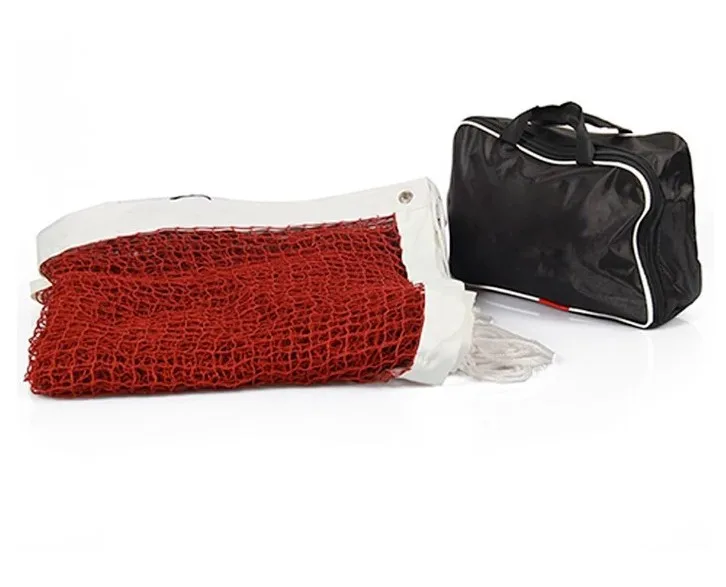

610X76cm Durable standard badminton net polypropylene knotless red and green badminton net, Red black