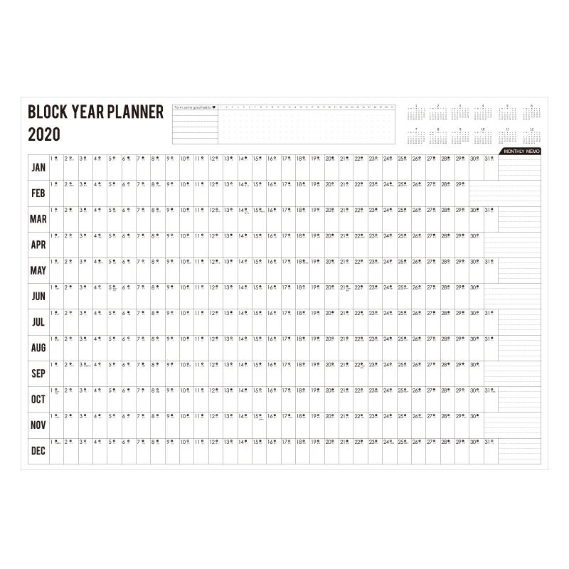 
wall calendar 2021 yearly planner 365 days large size monthly calendar time block 