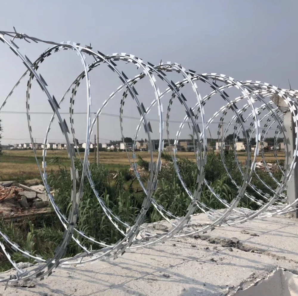 Electrified Concertina Wire Razor Wire Played High Security Protection