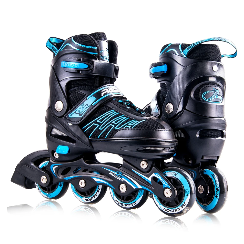 

free sample Amazon Hot selling 80mm PU wheels patines 4 ruedas inline skates combo, Blue, red, grey