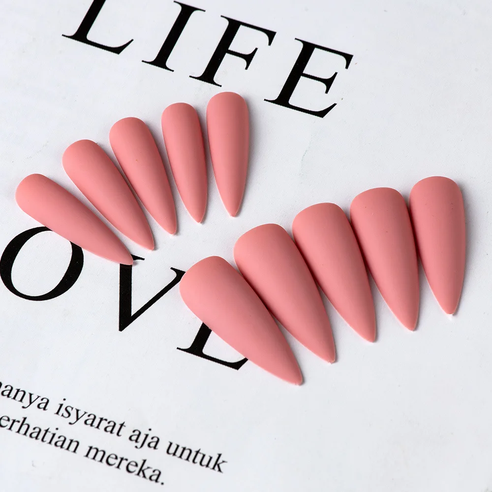 

100pcs/Box Long Ballerina Half Cover Nail Tips ABS Artificial Nail Clear Natural Coffin False Nails