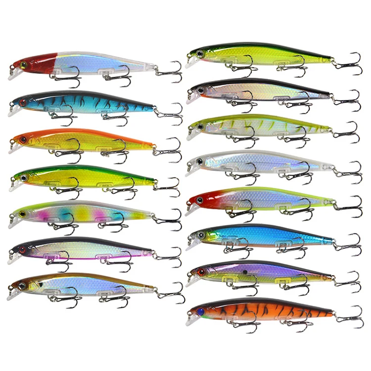 

WEIHE Minnow Fishing Lure Wobblers Hard Artificial Bait 3D Eyes 13.2g/11cm Vobler Trolling Lures For Fising Wobbler Tackle, 15 colors