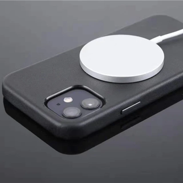 

Wireless Charging Mag safe Genuine Leather Cell Phone Case With Magnet For iPhone 12 Pro Max, Customized colors
