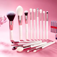 

Jessup Beauty Five Colors 15pcs white makeup brush sets custom logo makeup brush new design makeup brush