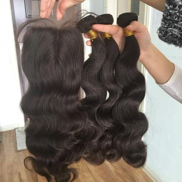 

Qingdao Wholesale Virgin Mink Brazilian Human Hair Bundles Weaving Good Quality Virgin Hair Lace Frontal Closure for Black Women, Natural color, or as you customized