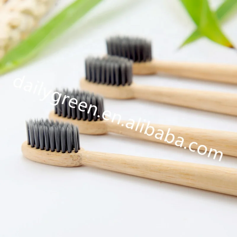 

Biodegradable Toothbrush Private Laser Logo Personalized Bamboo Toothbrush with Medium Bristle