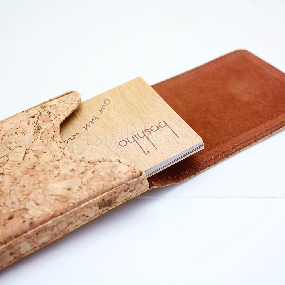 

Boshiho Office Business Gift Eco- Friendly Cork Style Name card holder box card holder case
